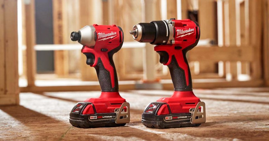 red and black Cordless Compact Drill and Impact Drivers