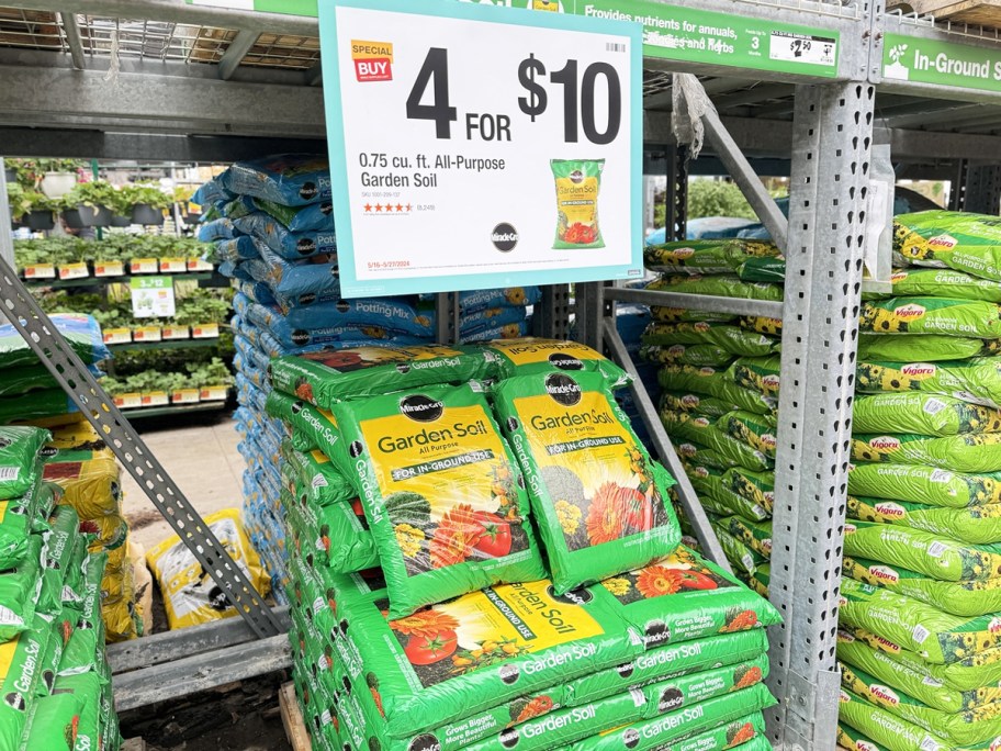 bags of Miracle-Gro In-Ground Soil on sale at Home Depot