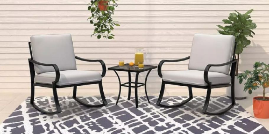 Steel Patio Furniture Set ONLY $149.99 on Academy.com (Reg. $300) | Includes Rockers and Table!