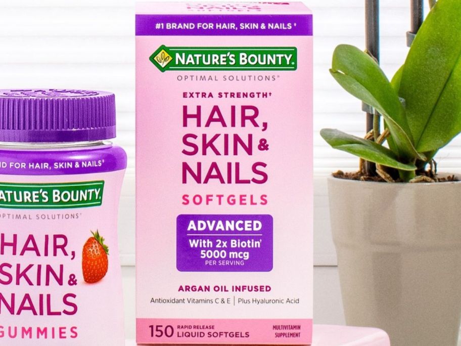 A botte of Nature's Bounty Hair, Skin and Nails Liquid Gels