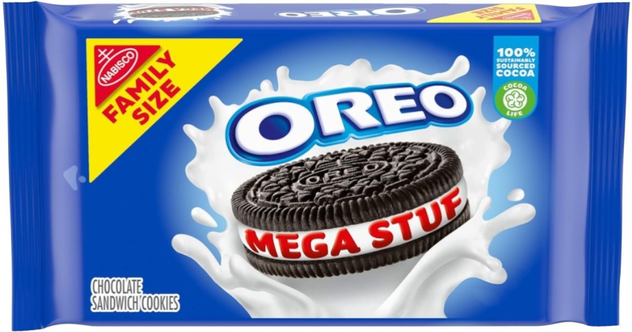 oreo mega stuf cookies in family size package