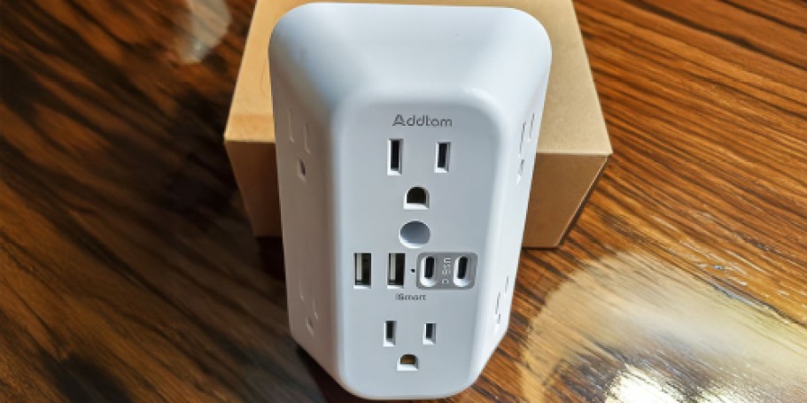 Wall Outlet Extender Just $7.99 Shipped w/ Amazon Prime | 6 Plugs & 4 USB Ports