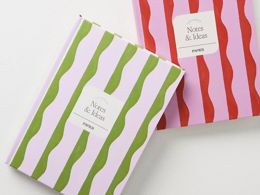 two wavy striped journals