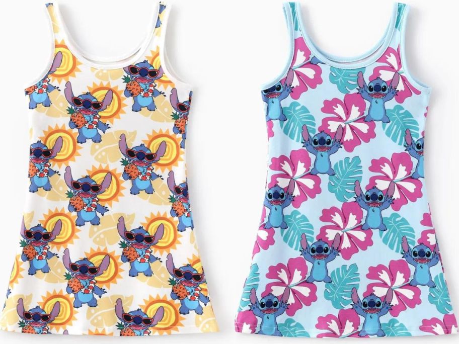 Stock images of 2 Disney Stitch dresses from PatPat