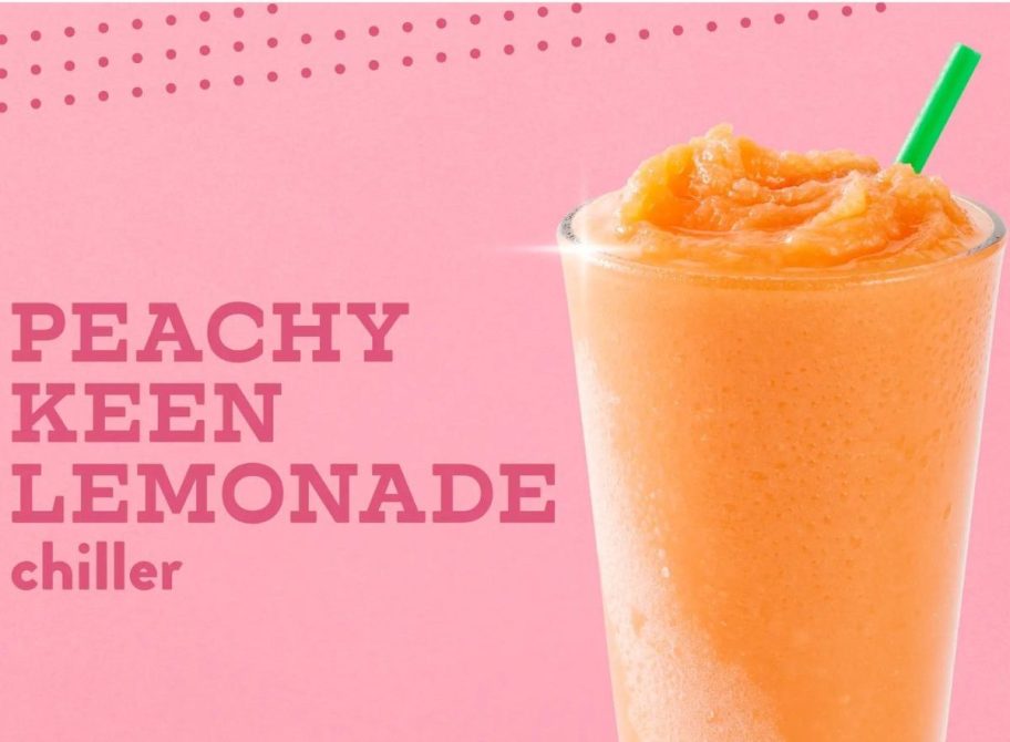 A peachy keen lemonade chiller from Kispy Kreme
