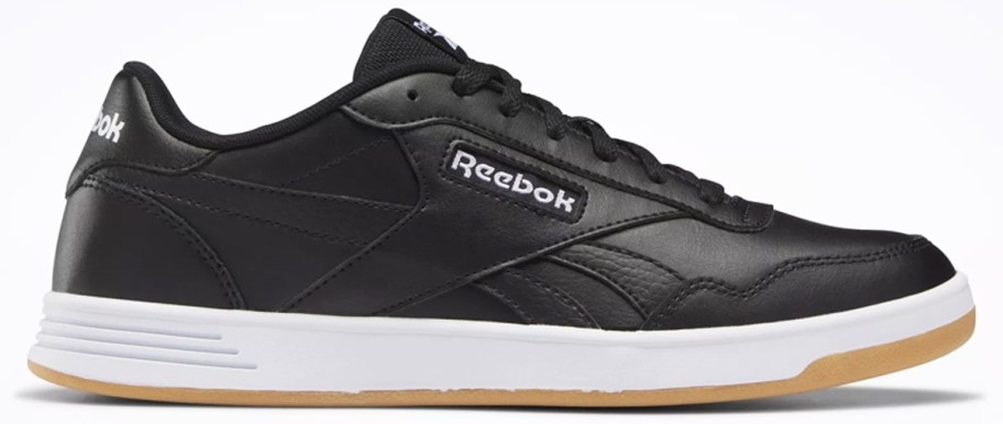 black leather reebok sneaker