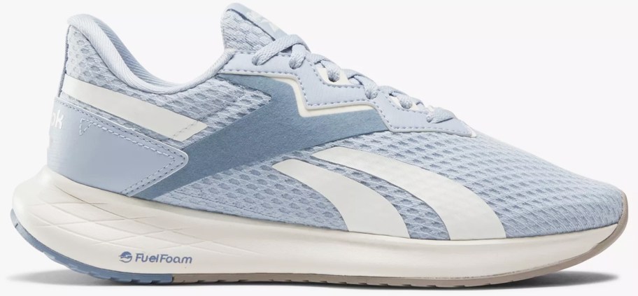 blue and white reebok running shoe