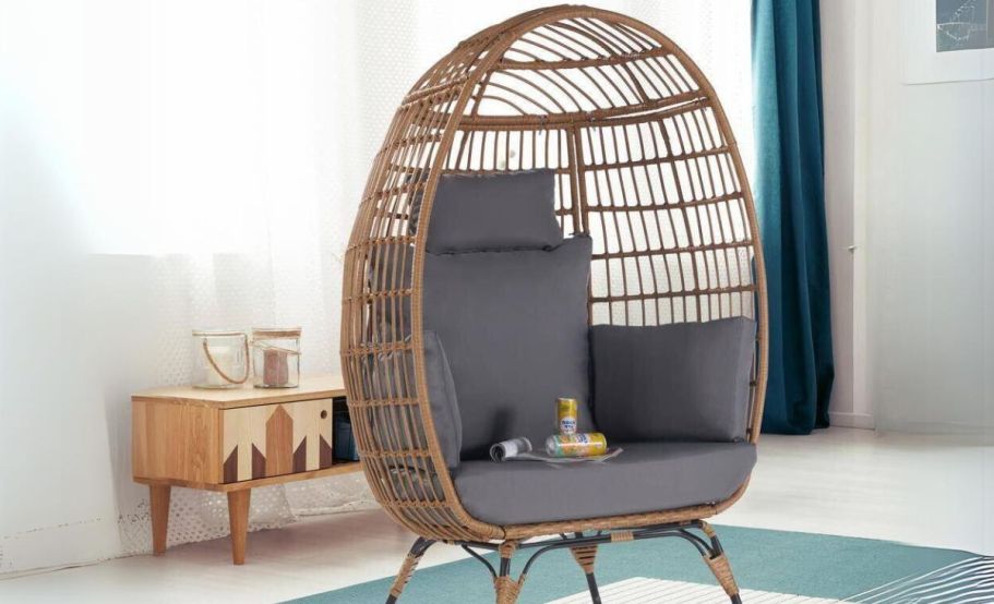 Wicker Egg Chair with Cushion Only $130.50 Shipped on Lowes.com (Reg. $290)