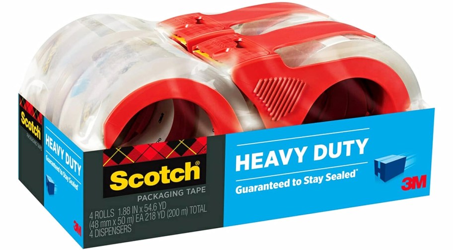 4-pack box of scotch heavy-duty packing tape