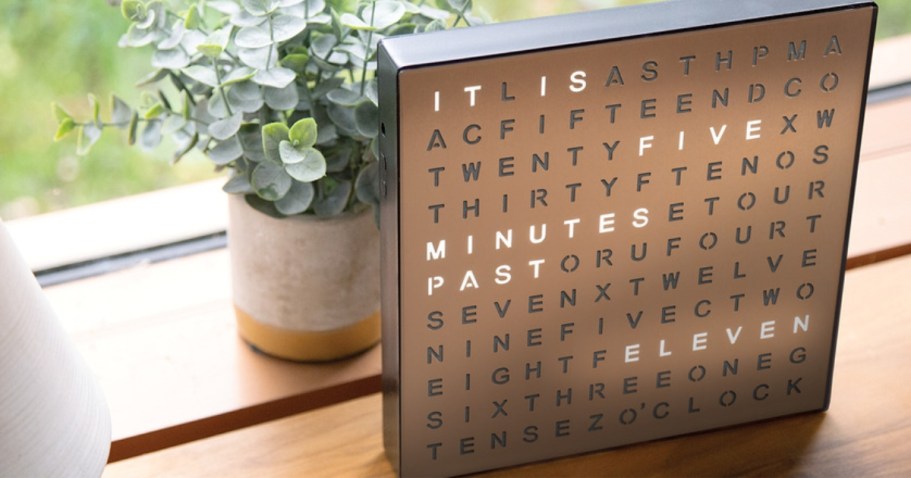 Highly-Rated Sharper Image Light-Up Word Clock Only $17.49 on Amazon | Over 7K 5-Star Ratings!