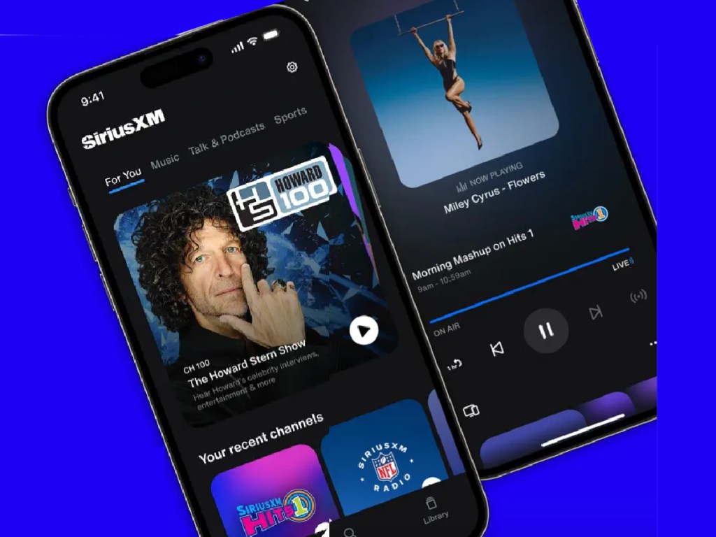 sirius xm app with howard stern featured on iphone