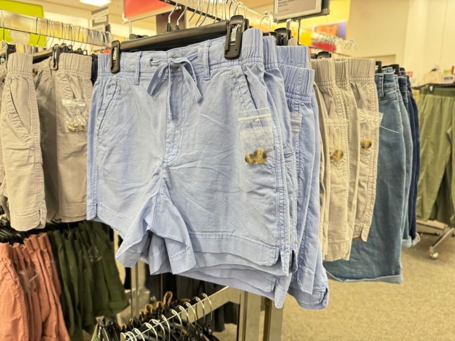Sonoma Goods For Life Women's Pleated Tie Waist Shorts on a rack at kohls