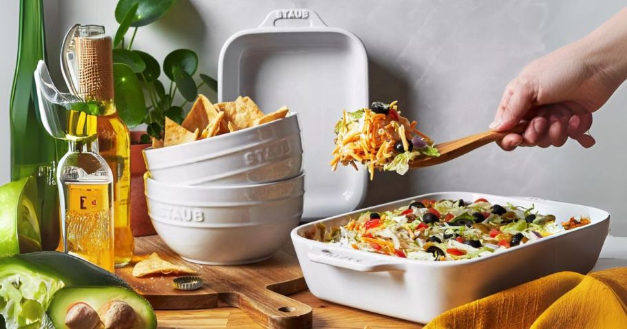 WOW! Staub Ceramic 4-Piece Bakeware & Bowl Set UNDER $50 on Sam’sClub.com