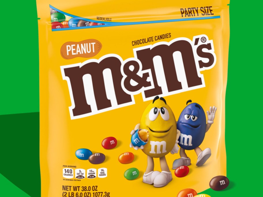 Stock image of large M&M Peanut chocolate bag
