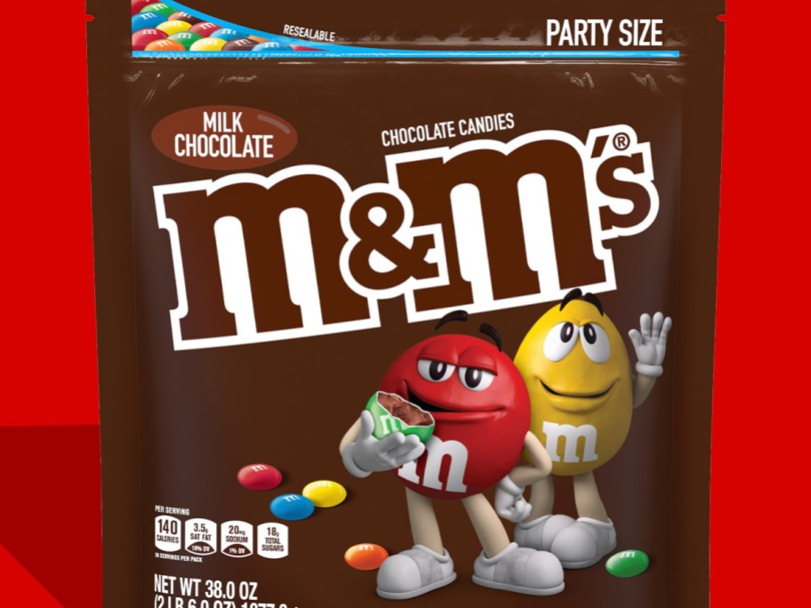 Stock image of large M&M milk chocolate bag