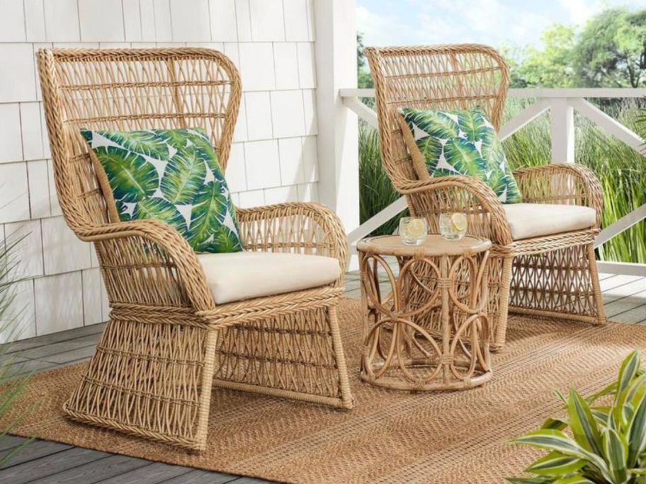StyleWell Coco Breeze 3-Piece Brown Wicker Outdoor Seating Set
