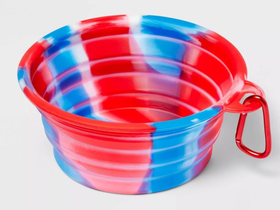 A Sun Squad Collapsible Dog Bowl with Carabiner