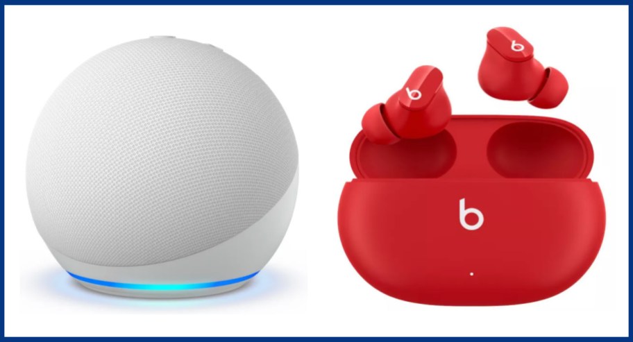 smart speaker and earbuds