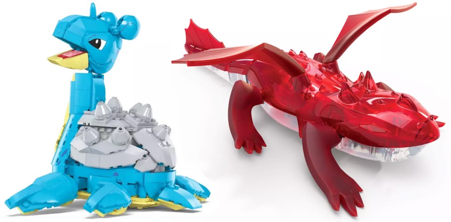 Mega Construx Pokemon Lapras and HEXBUG Dragon Robot toys