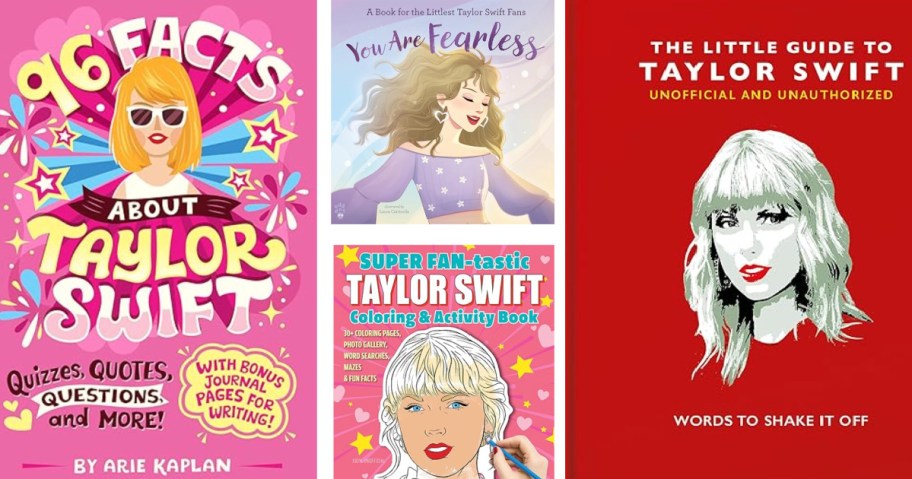 collage of taylor swift books