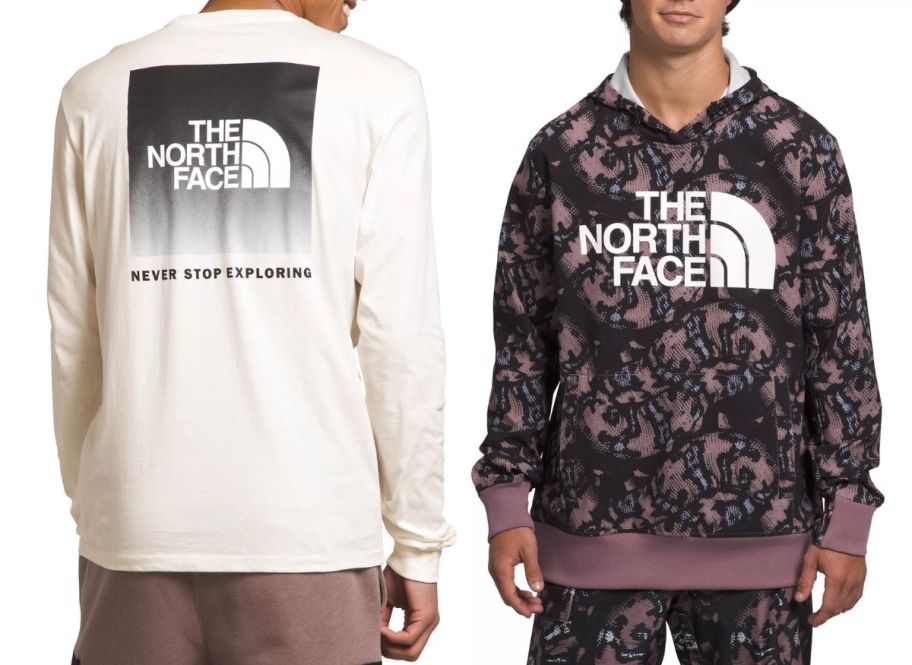 male models wearing TNF tees and hoodies