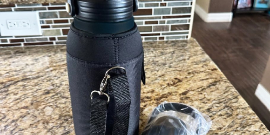 Stainless Steel Water Bottle Set Only $13.49 on Amazon | Includes Carrying Bag, Straws, & More