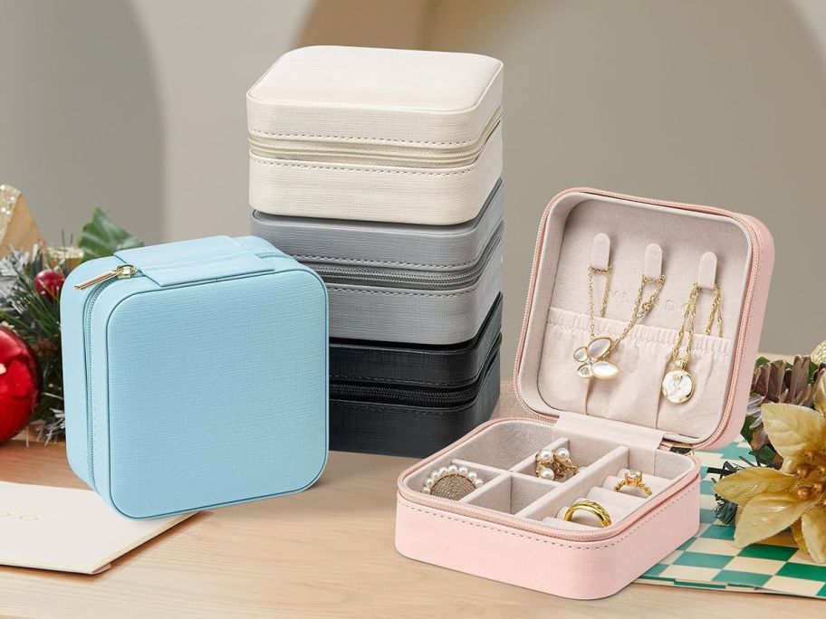 Travel Jewelry Case Organizers on counter