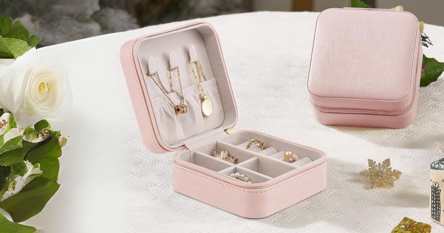 Travel Jewelry Case Organizer on counter