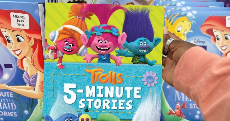 trolls 5-minute story book on shelf in store