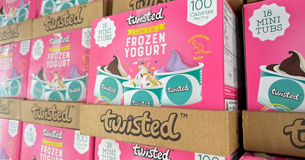 costco store display of Twisted Frozen Yogurt Cups