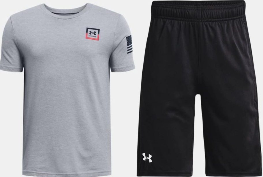 Stock images of Under Armour Boy's Tee and Shorts