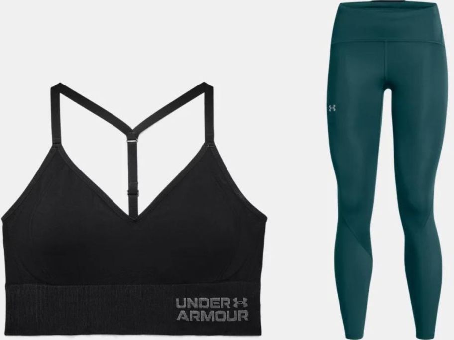 Stock images of Under Armour Women's Sports bra and leggings