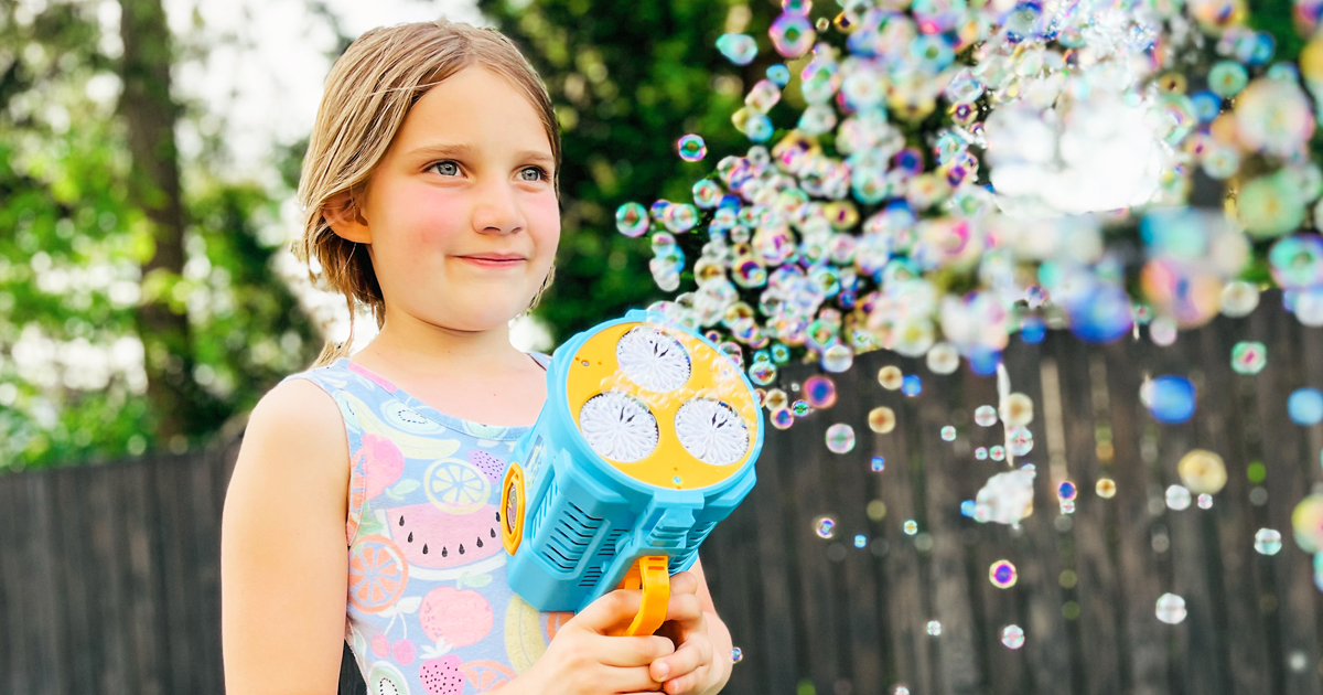 Viral Bubble Blaster with LED Lights & Solution $17.99 on Amazon | Perfect End-of-Summer Fun