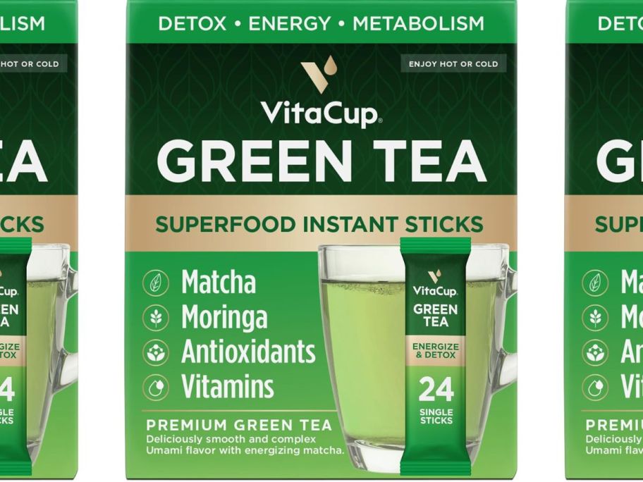 Stock images of boxes of Vita Cup Green tea Packets