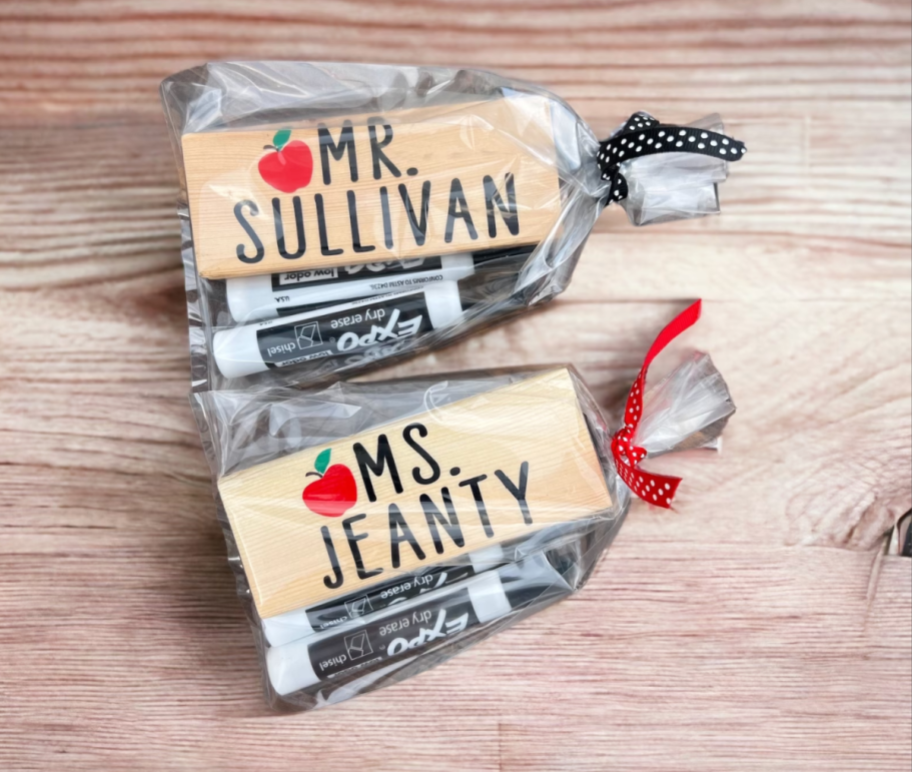 Personalized white board erasers with markers make cute teacher appreciation gifts
