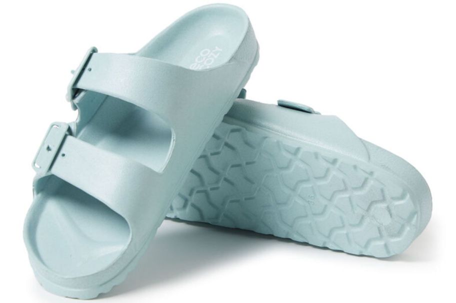 womens light aqua eva footbed sandals