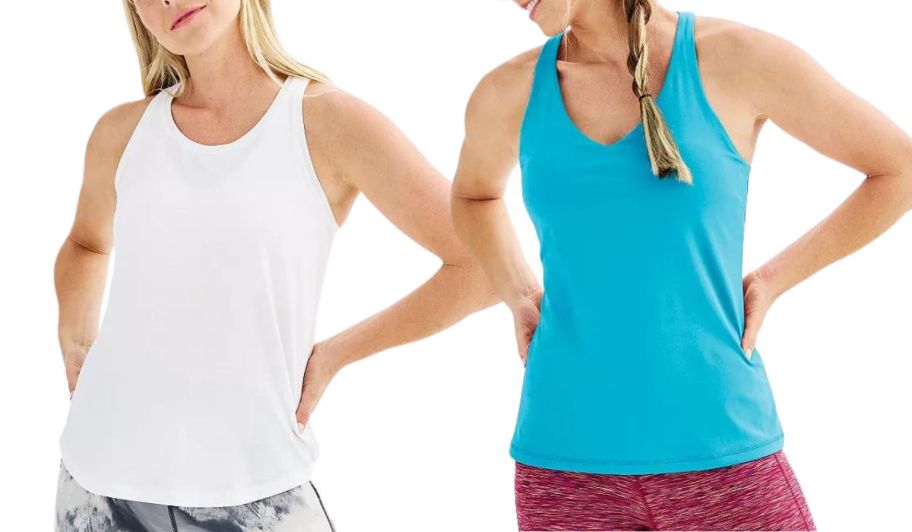 2 women wearing Tek Gear Racerback Tank Tops