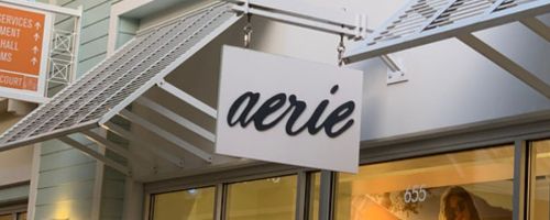 exterior shot of an Aerie store front