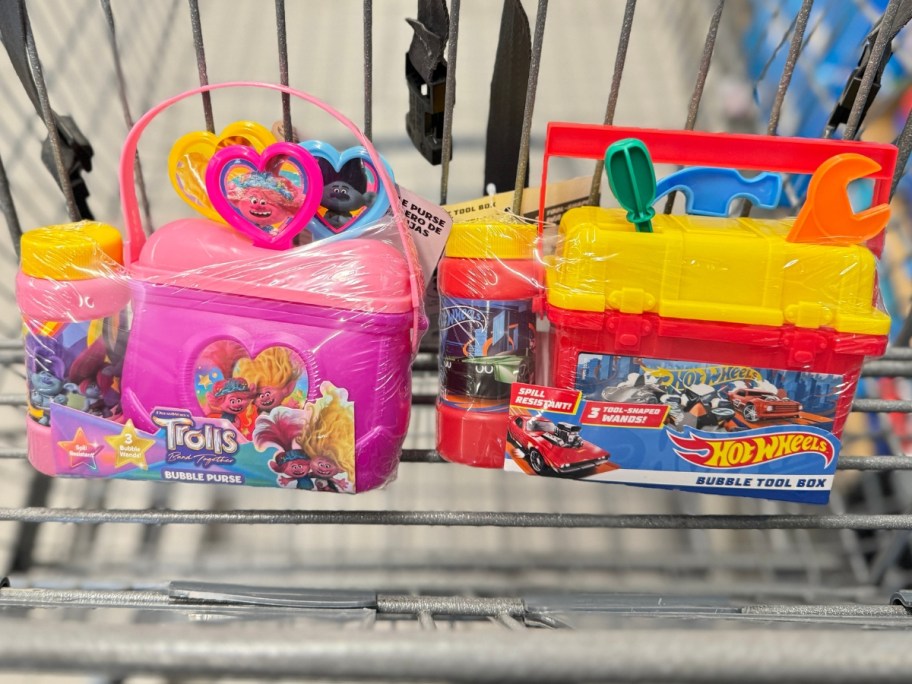kid's Trolls and Hotwheels bubble toys
