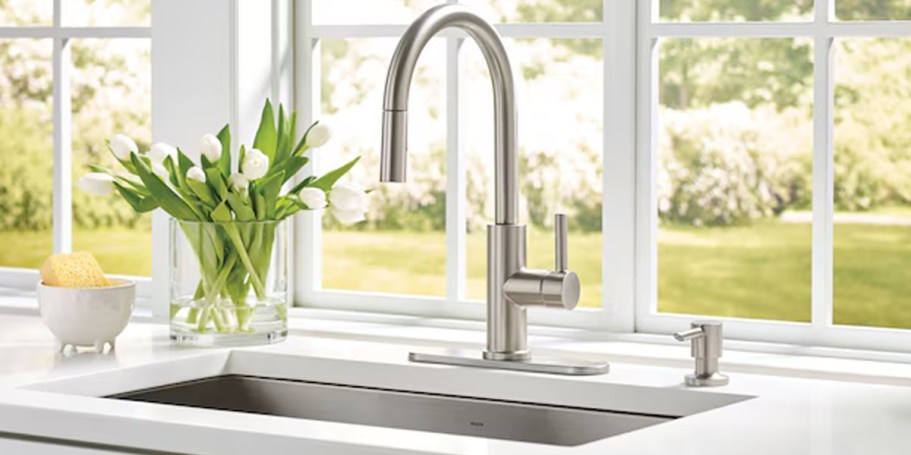 allen + roth Kitchen Pull Down Faucet w/ Soap Dispenser Just $99 Shipped on Lowes.com (Regularly $129)