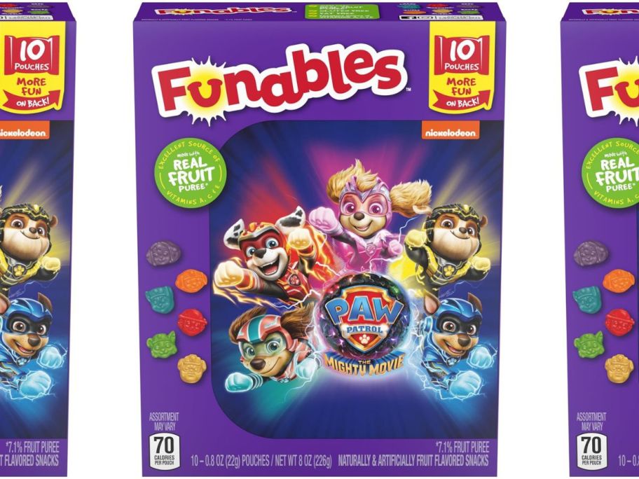 Funables Fruit Snacks, Paw Patrol Shaped Fruit Flavored Snacks stock image