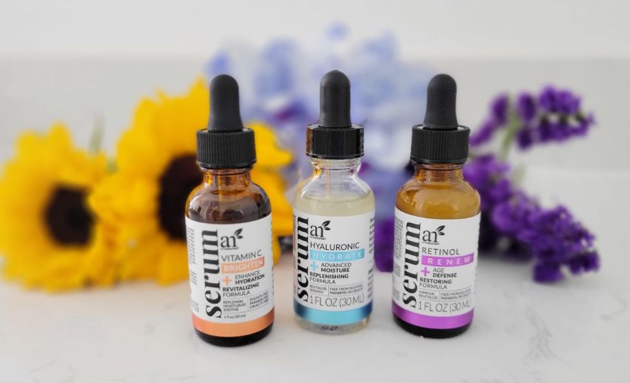 three bottles of artnaturals serums