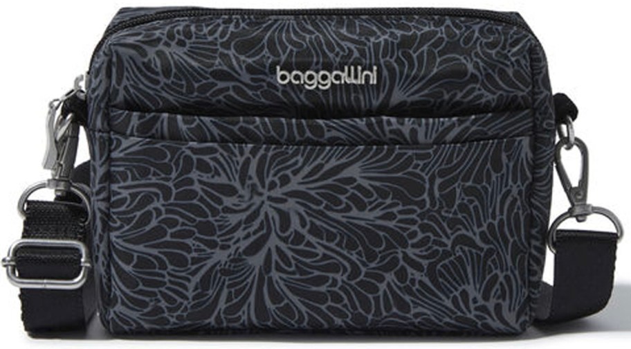 black floral belt bag