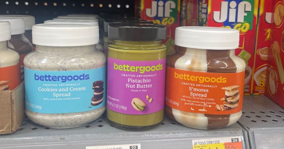 bettergoods spreads on shelf in store