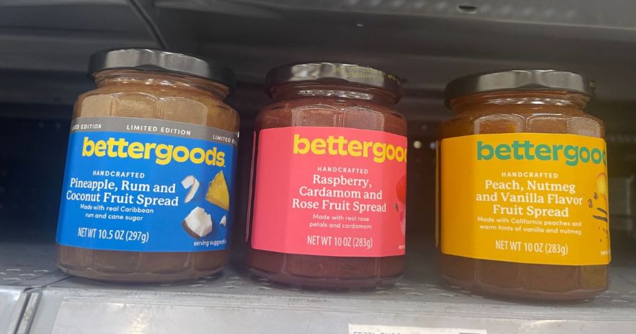 bettergoods fruit spreads on shelf in store