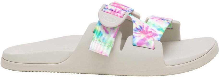 white tie dye slides 