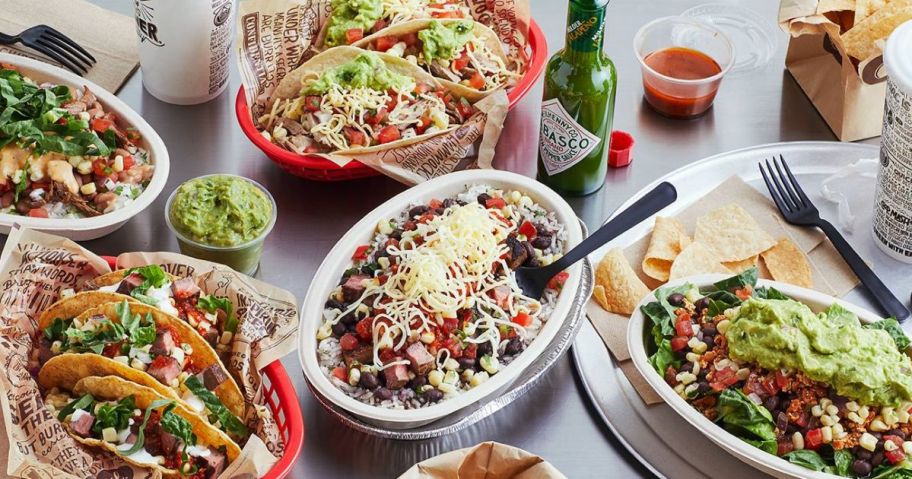 chipotle foods on table
