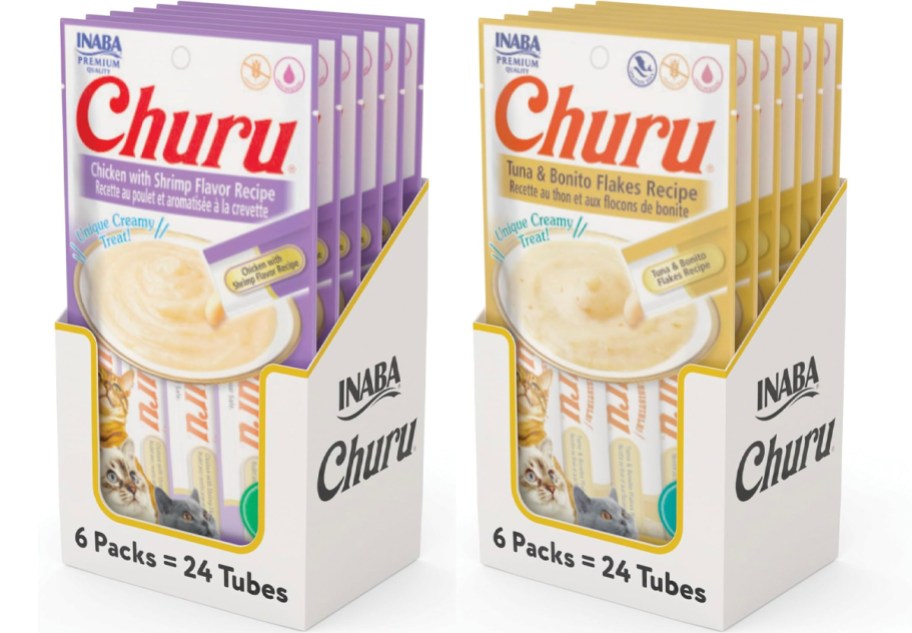 two boxes of churu cat treats