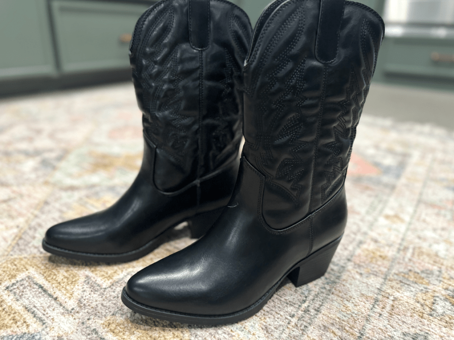 Walmart black cowboy boots 