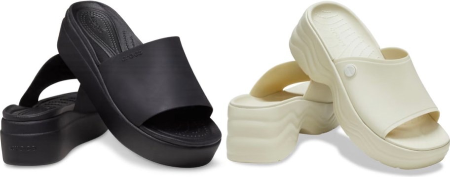 crocs black and white stock images